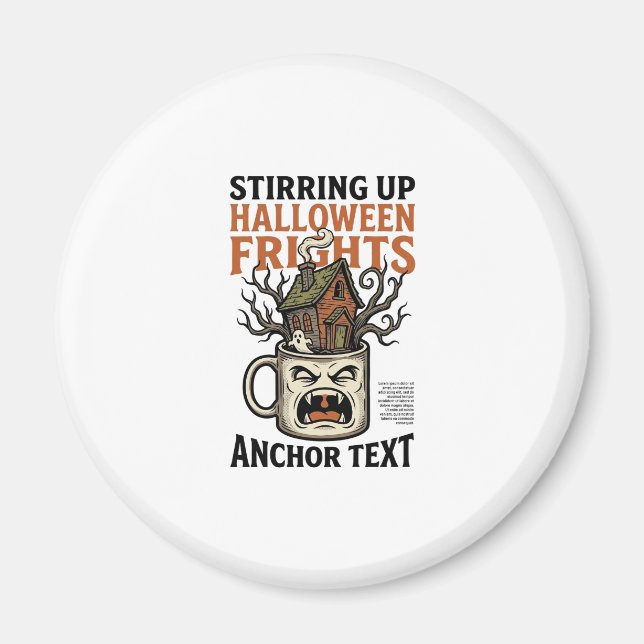 Gruseliger Kaffee Halloween Verfluchter Becher Gra Magnet (Vorne)