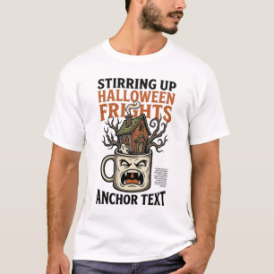 Gruseliger Kaffee Halloween Verfluchter Becher Gra T-Shirt