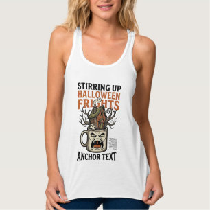 Gruseliger Kaffee Halloween Verfluchter Tasse Graf Tank Top