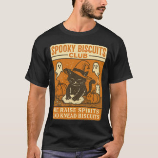 Gruseliger Keks-Club Katzen-Halloween Lustiges Bac T-Shirt