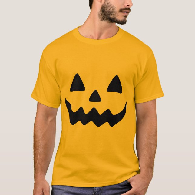 Gruseliger Klassiker Kürbislaterne Gesicht T-Shirt (Vorderseite)