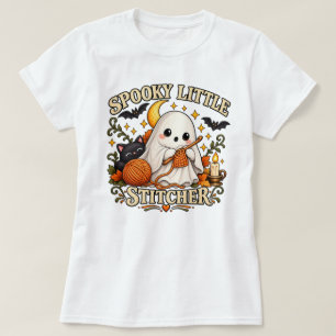 Gruseliger kleiner Stricher-Geist-Häkeln Halloween T-Shirt
