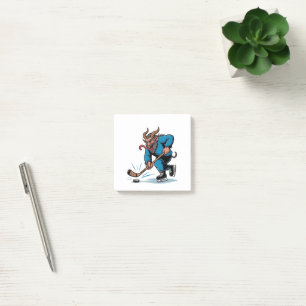 Gruseliger Krampus spielt Eishockey Weihnachten Post-it Klebezettel