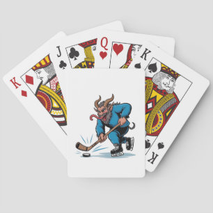 Gruseliger Krampus spielt Eishockey Weihnachten Spielkarten