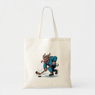 Gruseliger Krampus spielt Eishockey Weihnachten Tragetasche