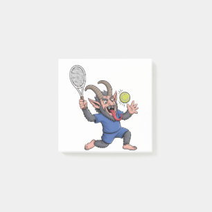 Gruseliger Krampus spielt Tennis Weihnachten  Post-it Klebezettel