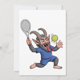Gruseliger Krampus spielt Tennis Weihnachten Save The Date