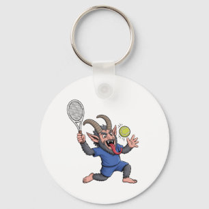 Gruseliger Krampus spielt Tennis Weihnachten  Schlüsselanhänger