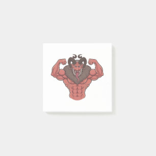 Gruseliger Krampus Weihnachten Flexing Muskel Fitn Post-it Klebezettel