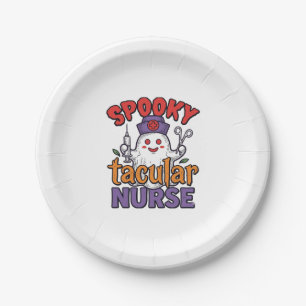 Gruseliger Krankenpfleger Halloween-Geist-Shirt-De Pappteller
