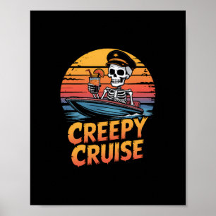 Gruseliger Kreuzfahrt Retro Stingray Halloween Url Poster