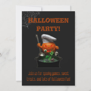 Gruseliger Kürbis-Design für Kinder-Halloween Einladung