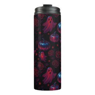 Gruseliger Kürbis-Geist-Rosen-Thermal-Becher Thermosbecher