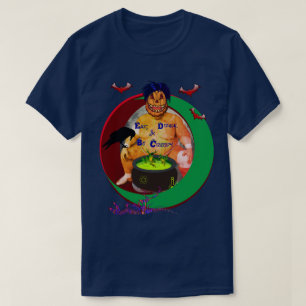 Gruseliger Kürbis Halloween Blau Unisex T-Shirt