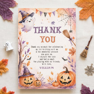 Gruseliger Kürbis Halloween Geburtstag Dankeschön Einladung