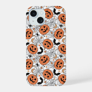 Gruseliger Kürbis-Halloween-Muster iPhone 15 Hülle