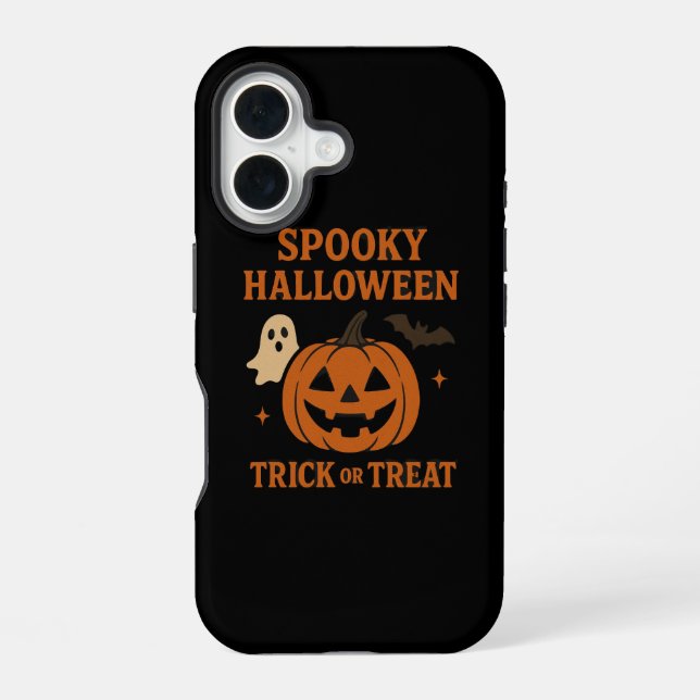 Gruseliger Kürbis Halloween-Süßigkeiten oder Saure iPhone 16 Hülle (Rückseite)