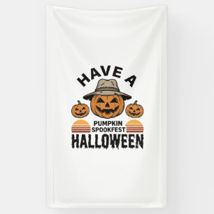 Gruseliger Kürbis Halloween Vintage Gravur Shirt D Banner