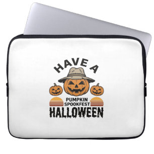 Gruseliger Kürbis Halloween Vintage Gravur Shirt D Laptopschutzhülle