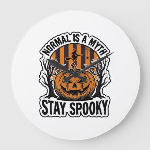 Gruseliger Kürbis Hexe Vintage Gravur Halloween S Große Wanduhr
