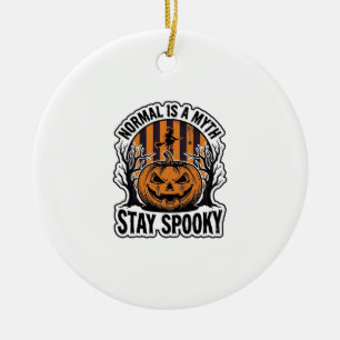 Gruseliger Kürbis Hexe Vintage Gravur Halloween S Keramik Ornament