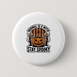 Gruseliger Kürbis Hexe Vintage-Stich Halloween S Button