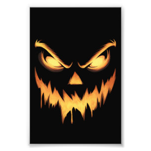 Gruseliger Kürbis Jack O Lantern Gesicht Halloween Fotodruck