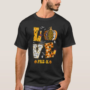 Gruseliger Kürbis Liebe Halloween Pre K Lehrer Stu T-Shirt