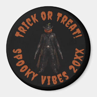 Gruseliger Kürbis-Sheriff-Cowboy Jack-o'-Lantern G Magnet