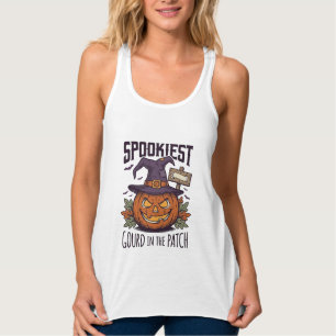 Gruseliger Kürbis-Shirt Vintage-Gravur Halloween-T Tank Top