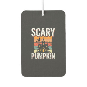Gruseliger Kürbis Spukhaus Halloween-Design_1 Autolufterfrischer