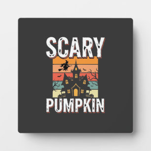 Gruseliger Kürbis Spukhaus Halloween-Design_1 Fotoplatte