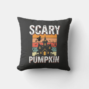 Gruseliger Kürbis Spukhaus Halloween-Design_1 Kissen