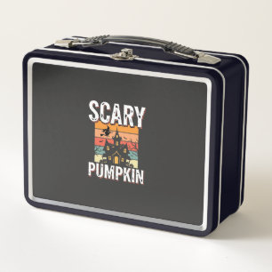 Gruseliger Kürbis Spukhaus Halloween-Design_1 Metall Brotdose