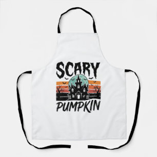 Gruseliger Kürbis Vintage Spukhaus Halloween-Desig Schürze