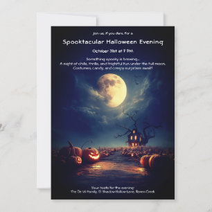 Gruseliger Kürbisfeld-Halloween-Party-Einladung Einladung