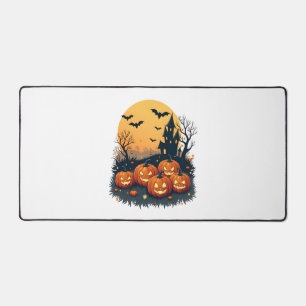 Gruseliger Kürbisfleck – Retro-Halloween-Shirt Schreibtischunterlage