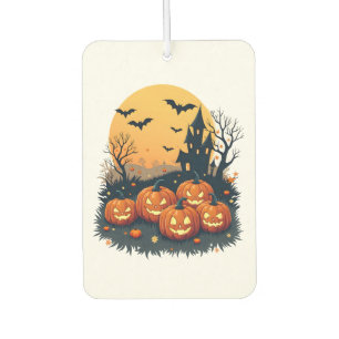 Gruseliger Kürbisfleck � Retro Halloween T-Shirt Autolufterfrischer