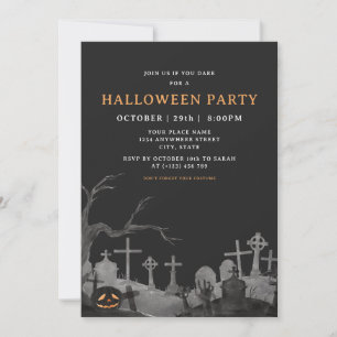 Gruseliger Kürbisfriedhof Erwachsene Halloween-Par Einladung