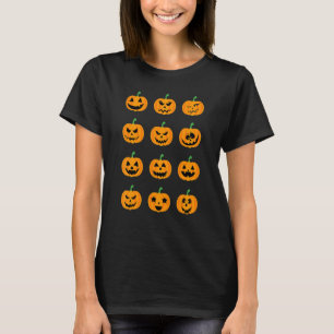 Gruseliger Kürbiskopf Faules Halloween-Kostüm T-Shirt
