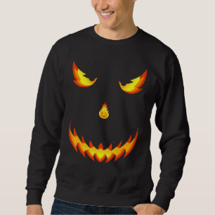 Gruseliger Kürbiskopf Halloween Jack O Lantern Sweatshirt