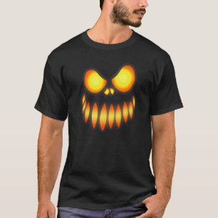 Gruseliger Kürbiskopf Halloween Jack O Lantern T-Shirt