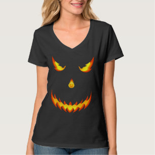 Gruseliger Kürbiskopf Halloween Jack O Lantern T-Shirt