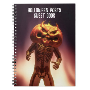 Gruseliger Kürbiskopf. Halloween-Party Notizblock