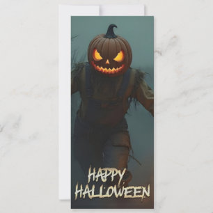 Gruseliger Kürbiskopf-Halloween-Schauplatz