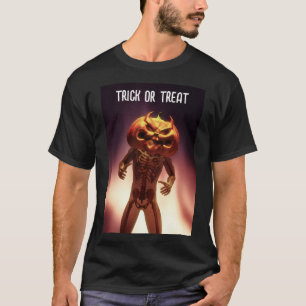 Gruseliger Kürbiskopf. Süßes oder Saures T-Shirt