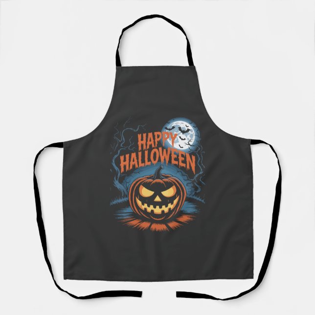 Gruseliger Kürbislaterne Halloween Schürze (Vorderseite)