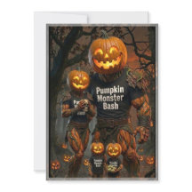 Gruseliger Kürbismonster-Bash-Familien-Halloween-E