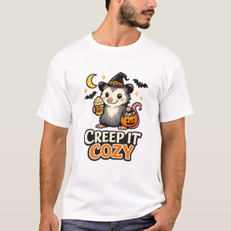 Gruseliger Kuschel-Halloween-Opossum T-Shirt