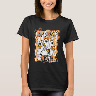 Gruseliger Lehrer Geist Kokette Schleife Halloween T-Shirt